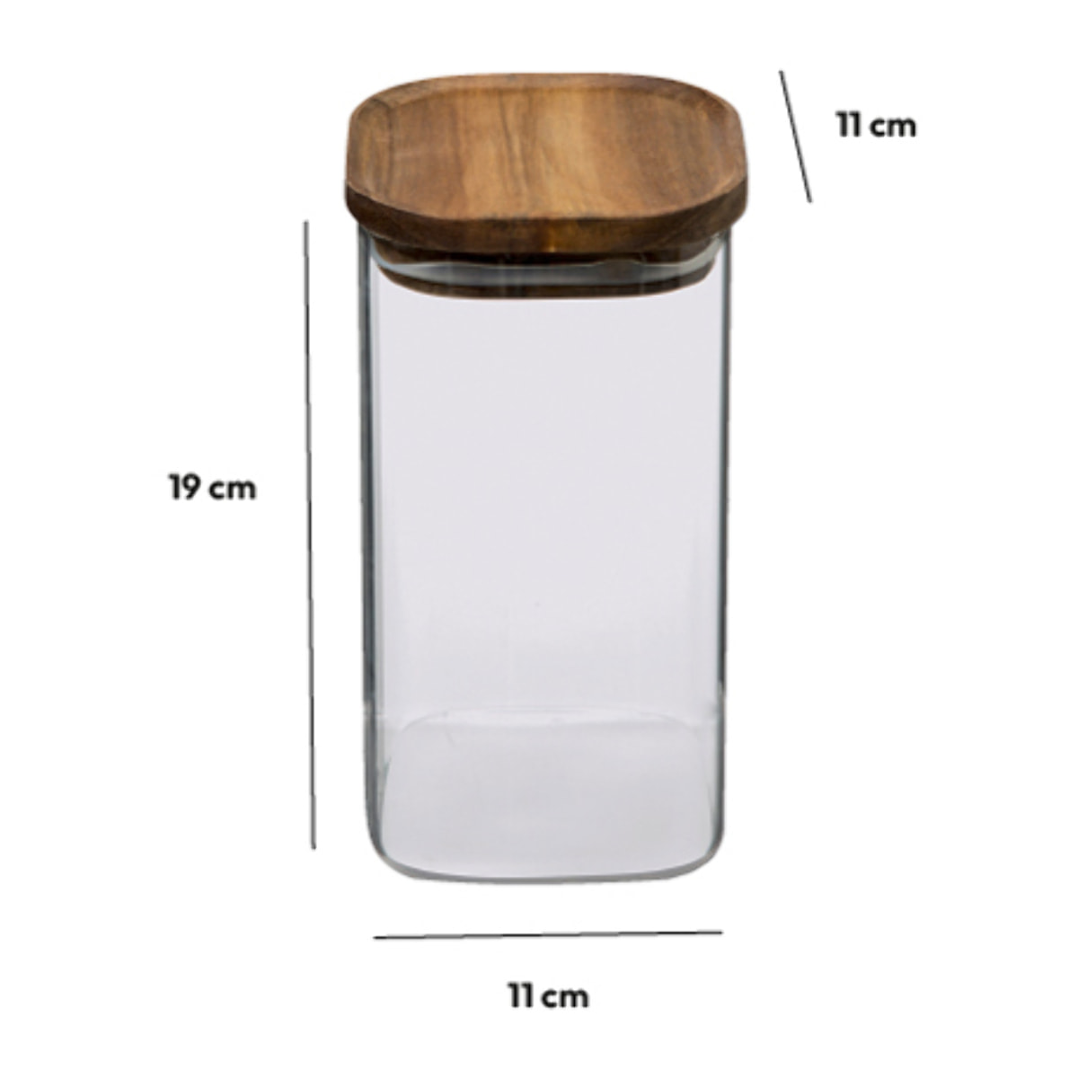 Bocal verre couvercle acacia 13L Hermet