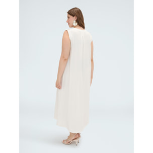 Fiorella Rubino - Vestido largo con escote en V - Blanco