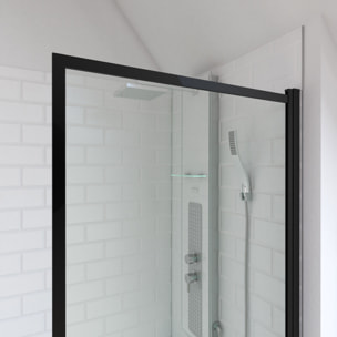 Pare baignoire rabattable 75x130cm - Finition Noir Mat - DARK CONTOURING SCREEN