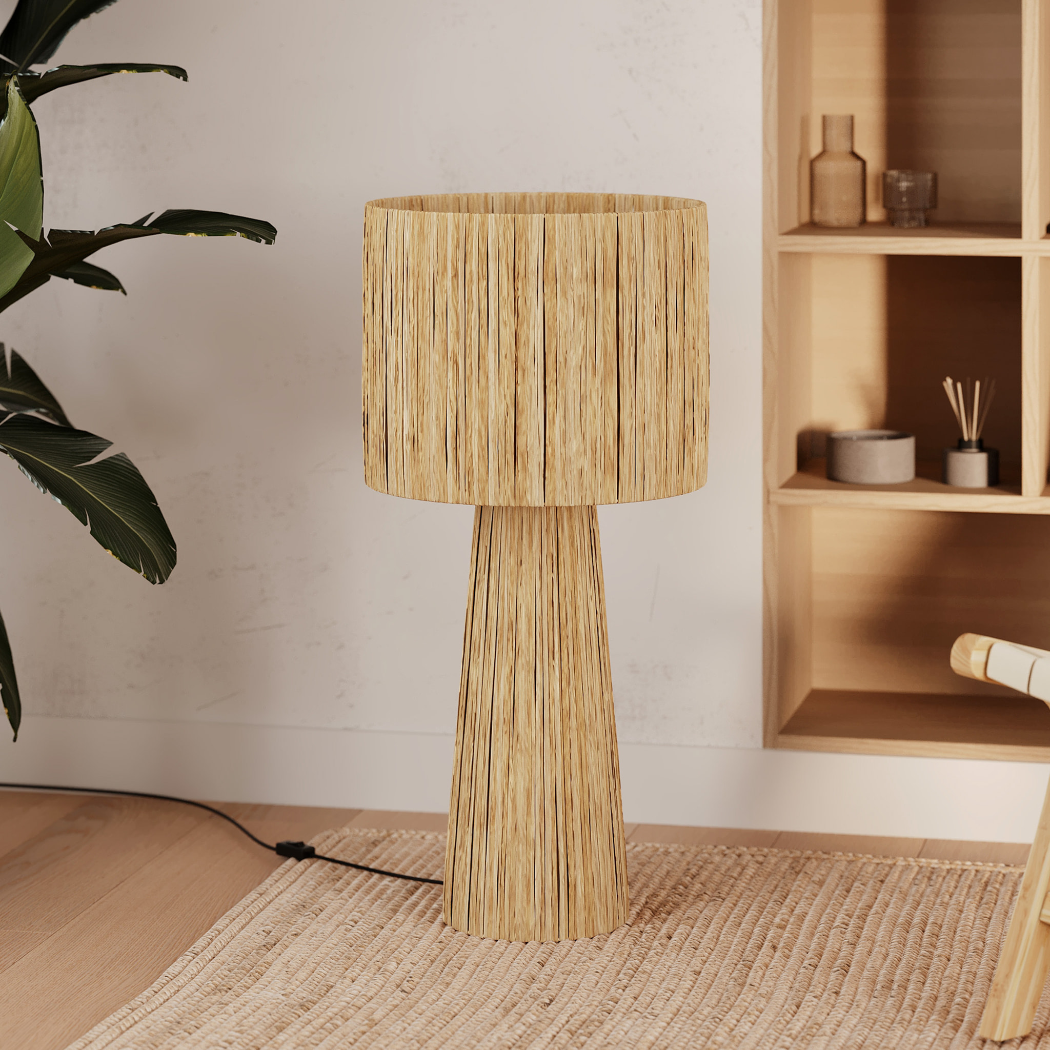 Grande lampe en feuille de palmier - Soléa