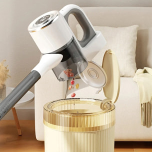 Aspirapolvere senza filo con funzione di aspirazione e pulizia. 3 livelli di potenza e 4 bocchette.