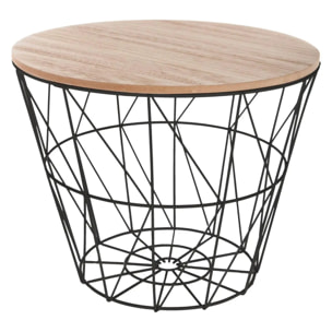 Table d'appoint "Kumi" noir D38cm