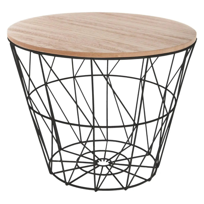 Table d'appoint "Kumi" noir D38cm