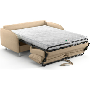 Canapé droit convertible 3 places en tissu chenille - ouverture express - NOVOLI