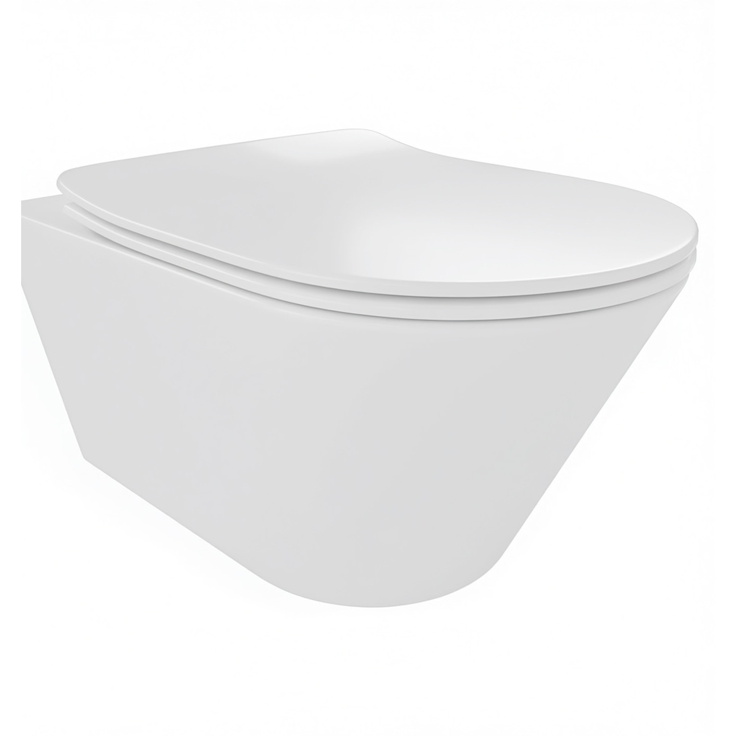 Coppia Sanitari Sospesi Vaso WC Rimless Con Tornado Flush E Bidet Sospeso Moderno Tondo In Ceramica Con Copriwater Chiusura Soft Close Bianco Opaco