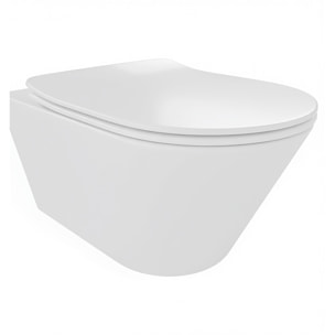 Coppia Sanitari Sospesi Vaso WC Rimless Con Tornado Flush E Bidet Sospeso Moderno Tondo In Ceramica Con Copriwater Chiusura Soft Close Bianco Opaco