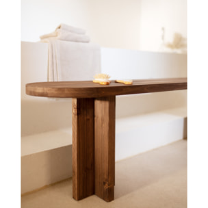 Banc en bois massif ton noyer en différentes tailles