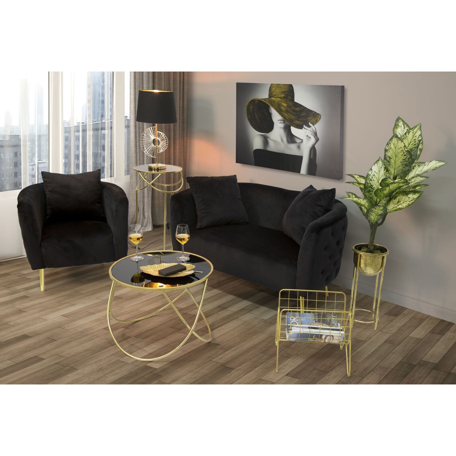 POLTRONA BUCAREST NEROCM 76X74X71