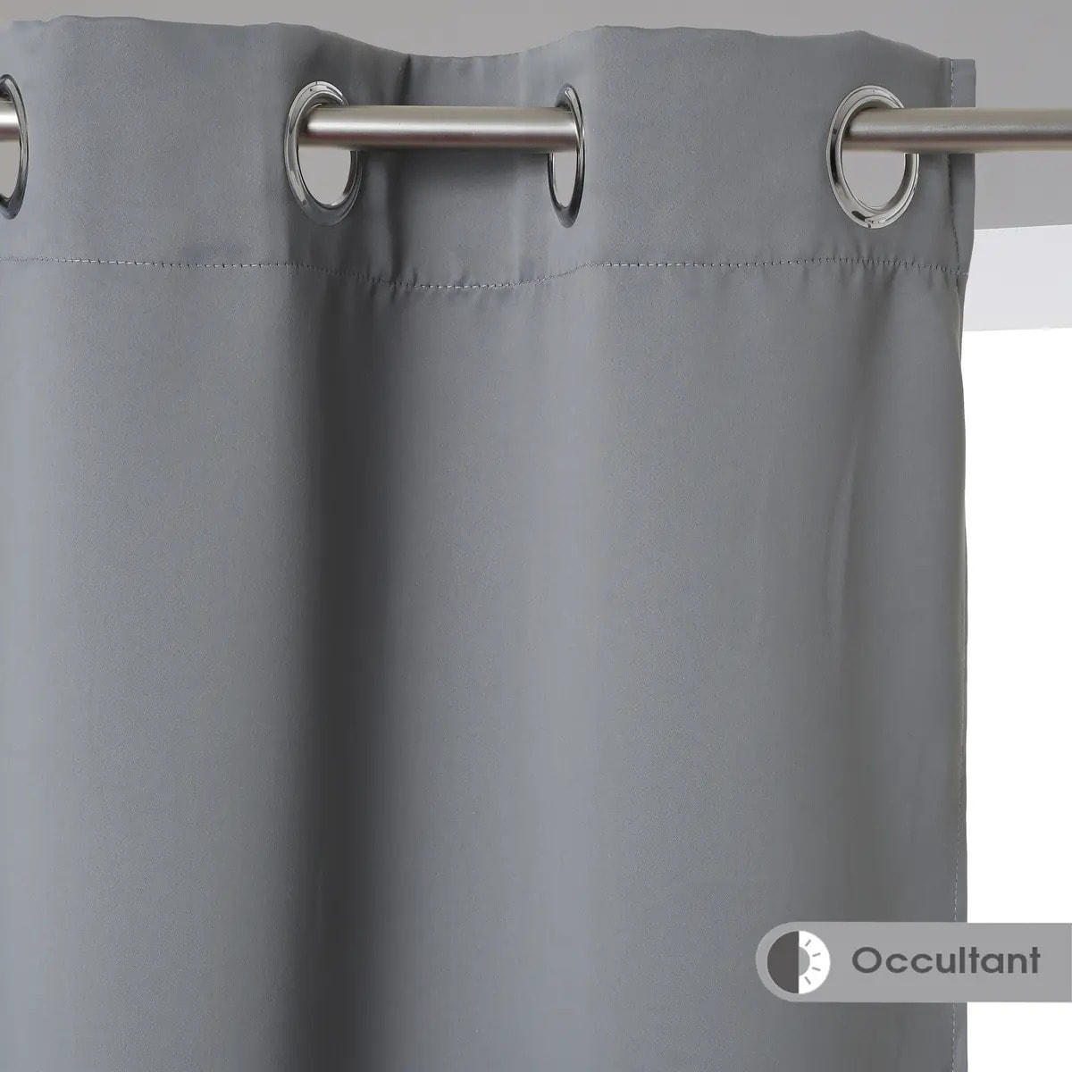 Rideau occultant gris 140x260cm