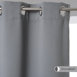 Rideau occultant gris 140x260cm