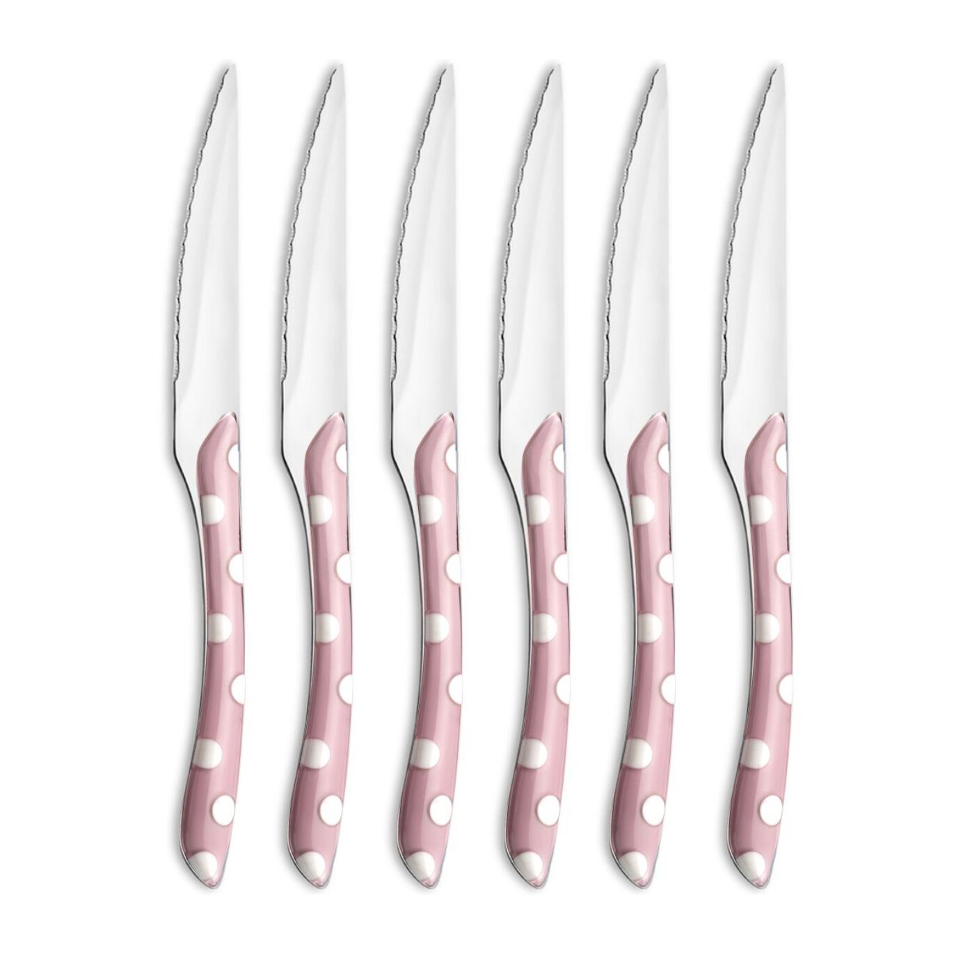 Solstice Lunares Rosa - Set de 6 cuchillos para carne
