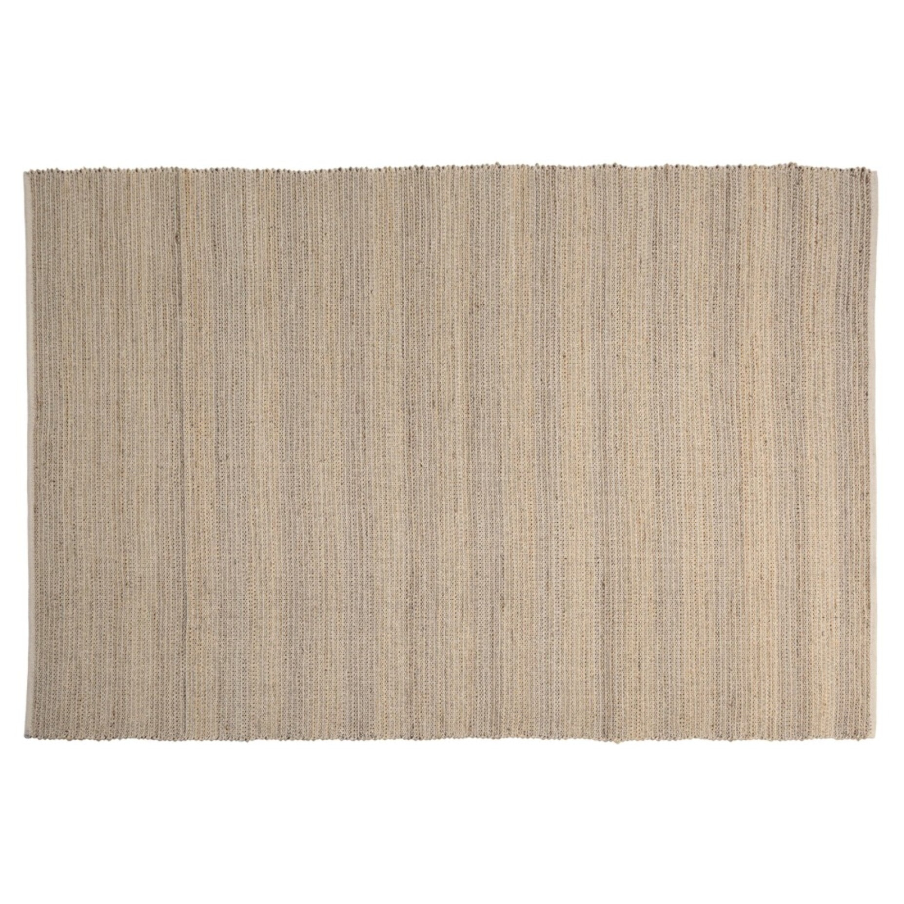QUENTIN - Tapis rect. 200x290cm jute et coton couleur sable/ivoire/noir