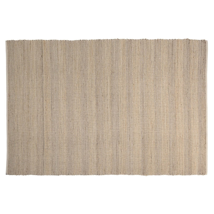 QUENTIN - Tapis rect. 200x290cm jute et coton couleur sable/ivoire/noir