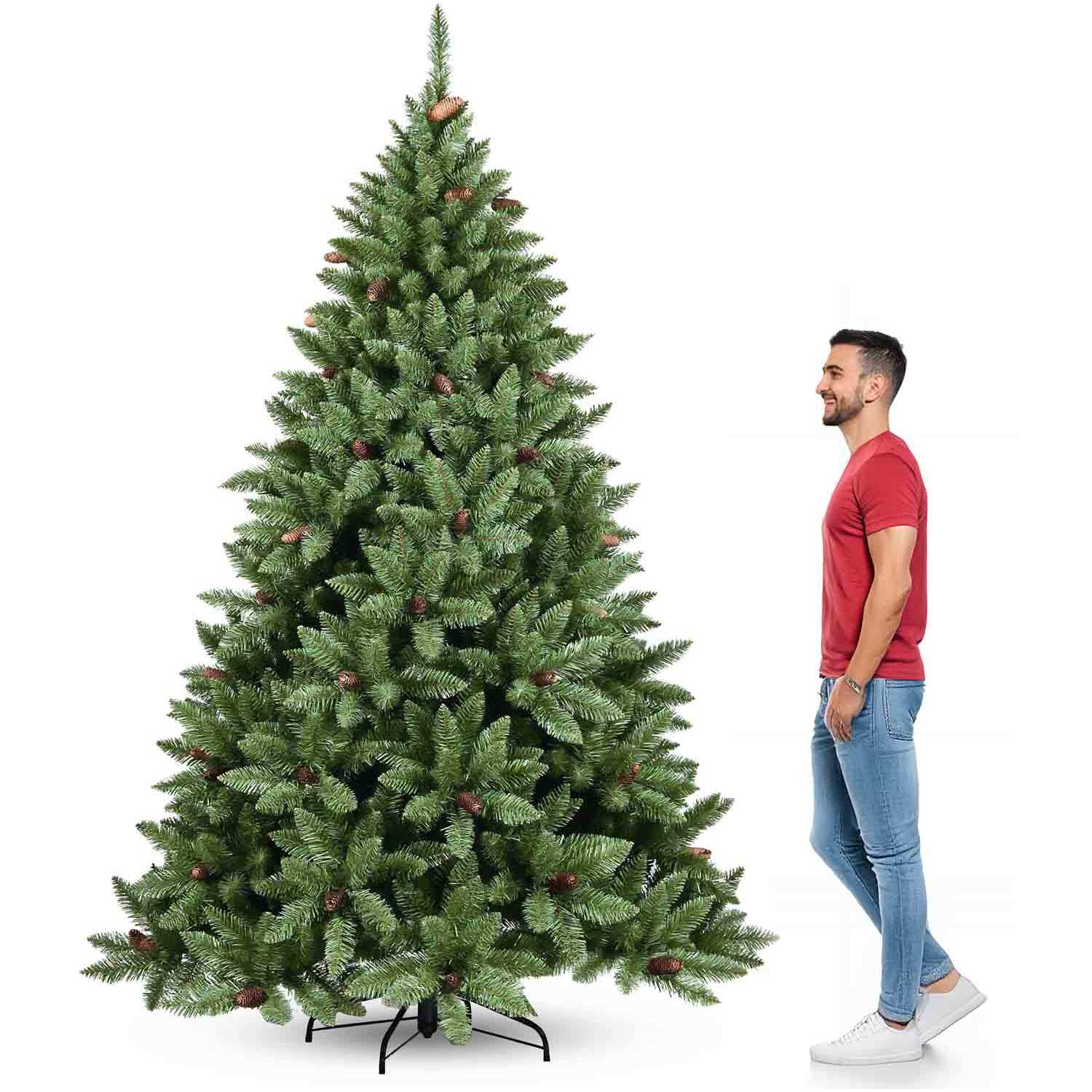 Boemia - Albero di Natale con pigne in PVC ø142x240H cm, 1506 rami