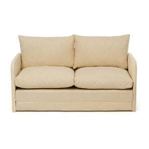 Canapé-lit en tissu crème, 2 personnes 140 cm ORURO