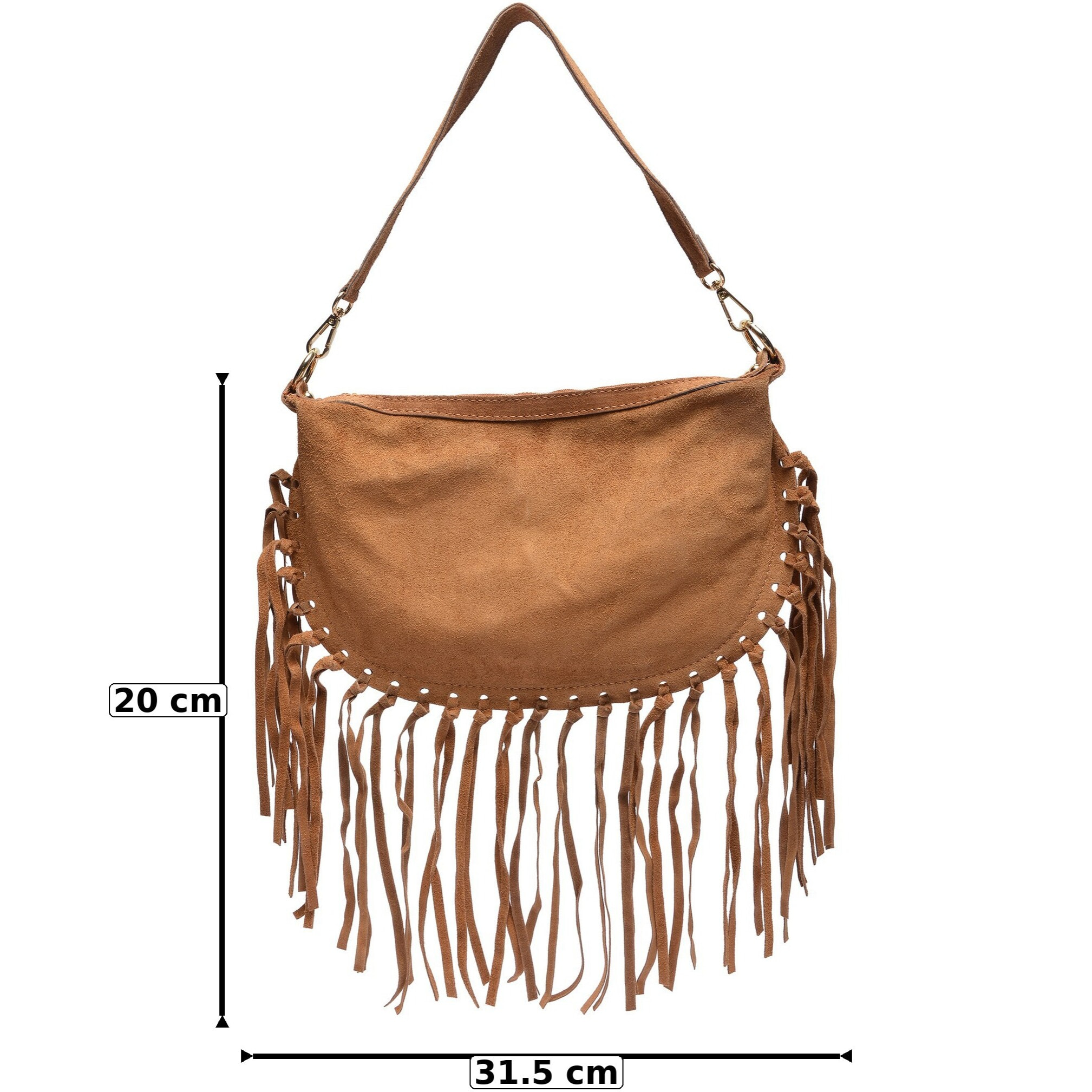 Borsa a tracolla Anna Luchini Cammello