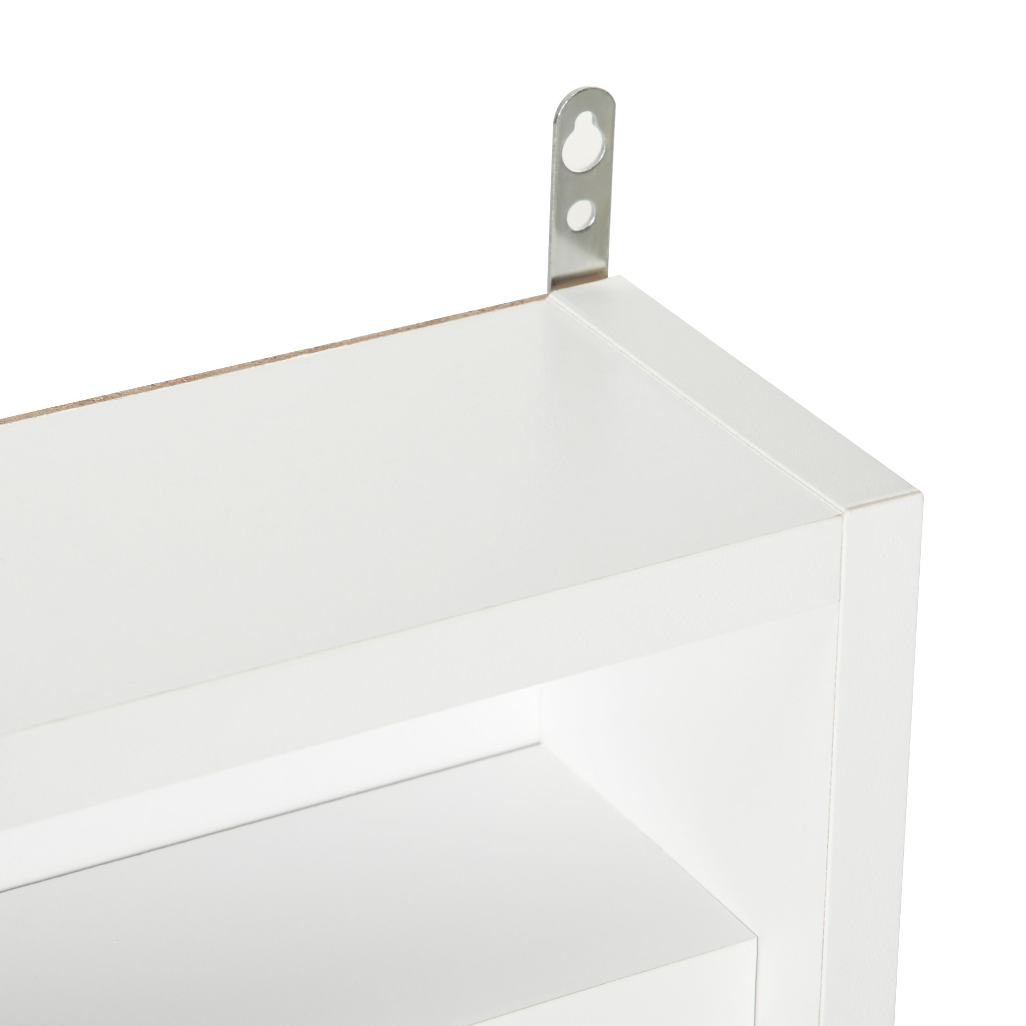 Vitrina de Pared Vitrina de Madera con Estantes Ajustables y 2 Puertas Correderas de Vidrio para Colecciones Perfumes Figuras de Decoración 80x9,5x60 cm Blanco