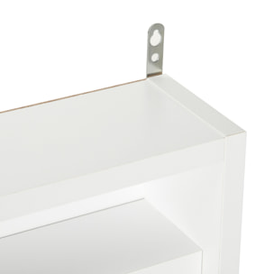 Vitrina de Pared Vitrina de Madera con Estantes Ajustables y 2 Puertas Correderas de Vidrio para Colecciones Perfumes Figuras de Decoración 80x9,5x60 cm Blanco