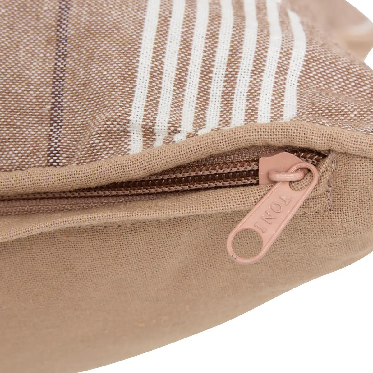 Coussin Groove 58x38cm rayé beige lin