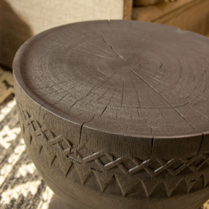 Meuble d'appoint en bois d'acacia brûlé ASSA