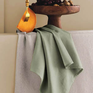 Serviette pur coton motif jacquard vert Bastide verde