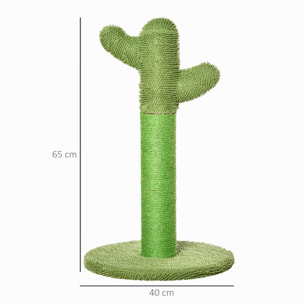 Griffoir chat design cactus H.65 cm sisal polyester vert