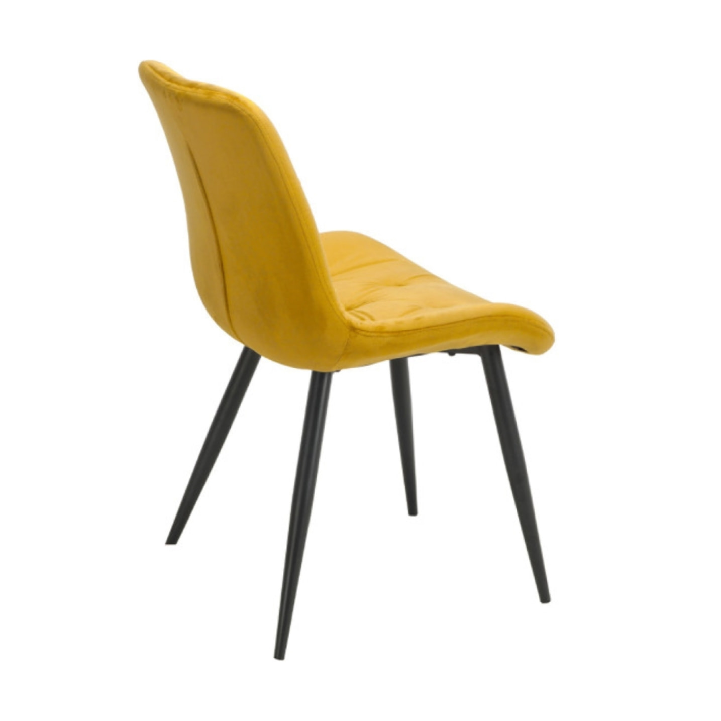 Chaise design en velours capitonné pieds métal noir - ANNA