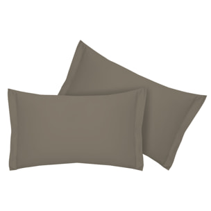 Coppia federe a due volant tinta unita tabacco