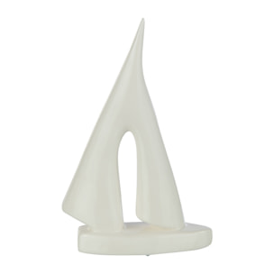 J-Line décoration Voilier - porcelaine - blanc - small