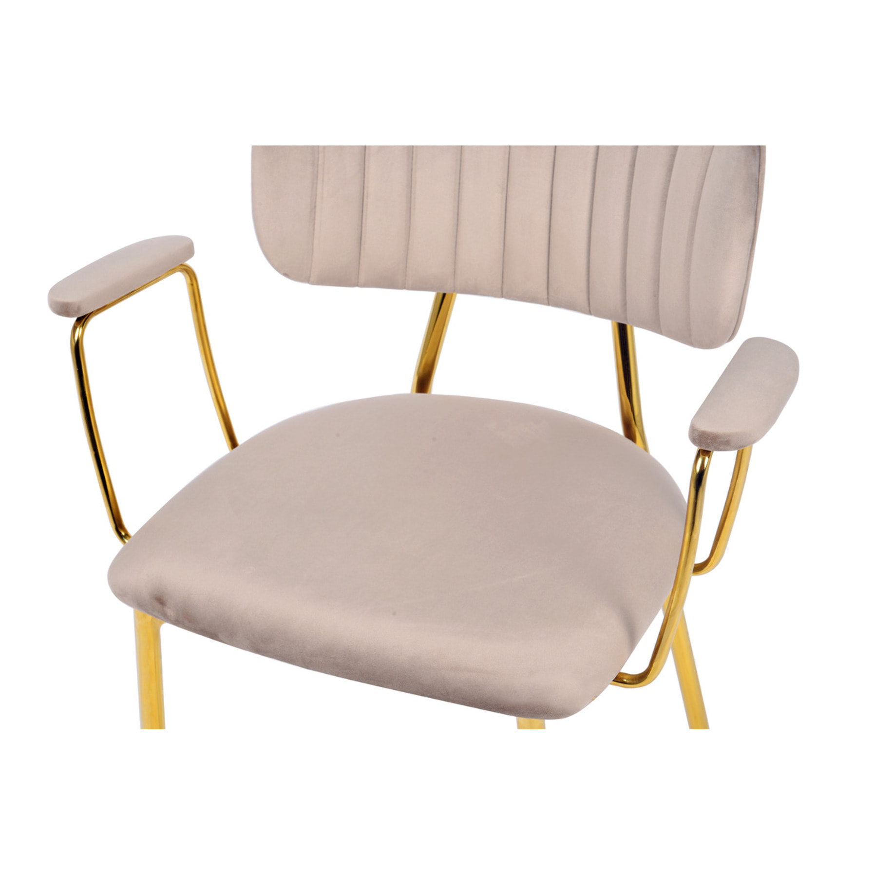 Set 2 Sedie con Braccioli Giselle in Velluto Taupe