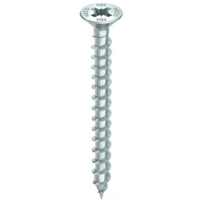 Vis HECO-Topix-Plus - Ø3,5x12mm - Tête Fraisée à poches de fraisage - Filetage Total - PZ2 - Boite de 1000 - 60172