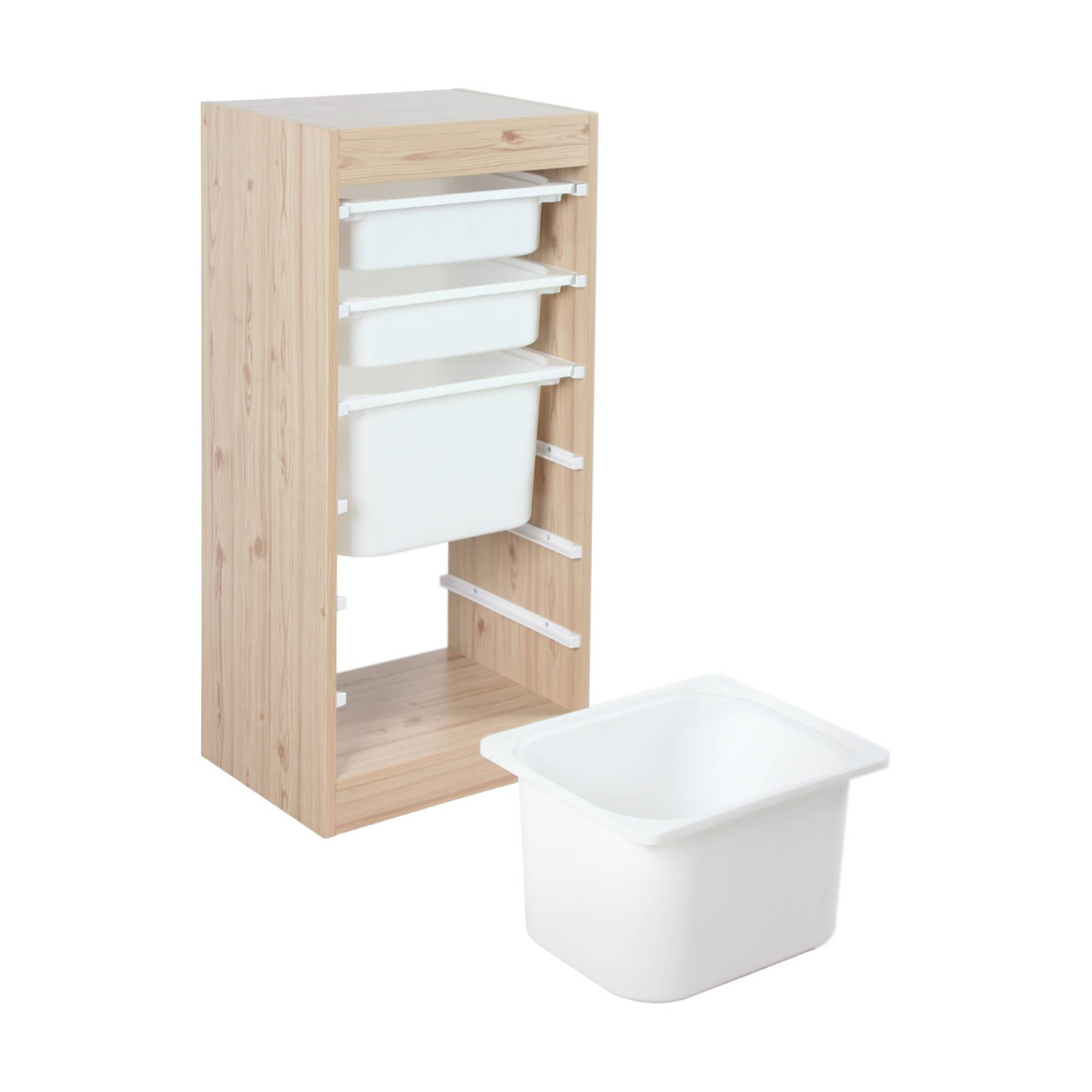 Meuble de rangement enfant 4 bacs de rangement (lot de 2) SORA X2