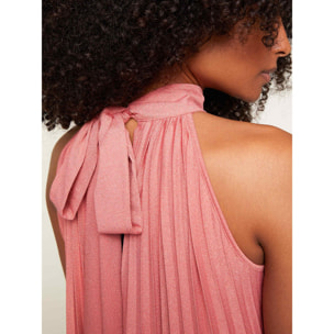 Motivi - Vestido halter en tejido de punto de lúrex - Rosa