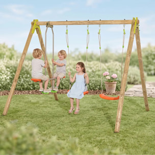 Portique bois 1.90 m Natura BERRY - 4 enfants