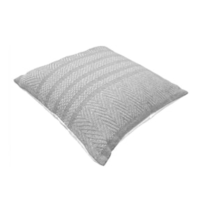 Coussin en coton brodé carré 40 x 40 cm motifs lignes fines - STRAIGHT