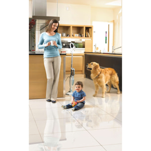 Balai vapeur avec tête delta 1600W, 4 accessoires, 99,9% des bactéries et germes tués sans produit chimique