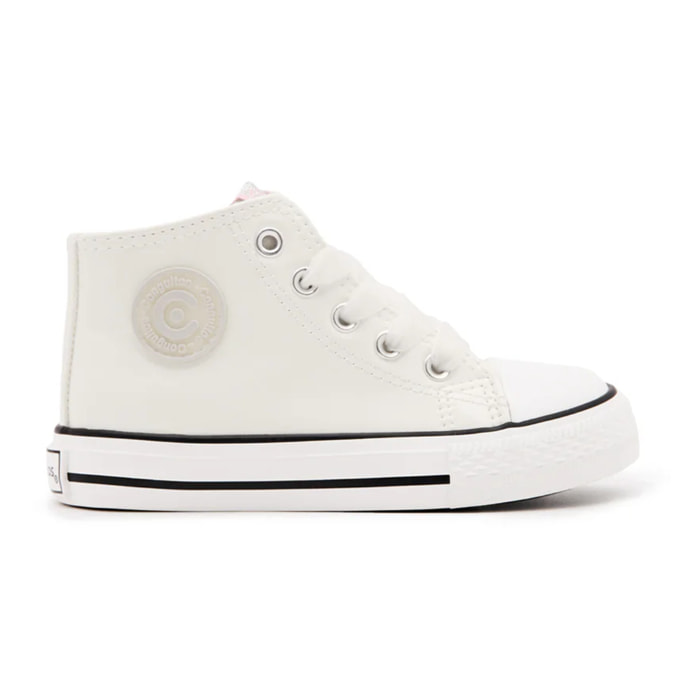 Zapatillas Altas Basic Charol Blanco