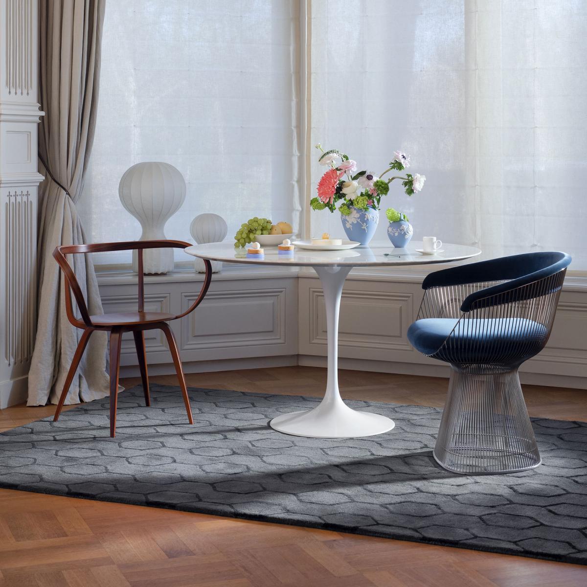 Tapis salon et chambre fait à la main en laine motif faux uni JOAL