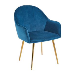 Set 2 poltrone in velluto con gambe oro, sedie imbottite design elegante e moderno, struttura in legno con schienale e seduta confortevoli, rivestimento effetto velluto morbido, ideali per soggiorno camera e ufficio, stile raffinato