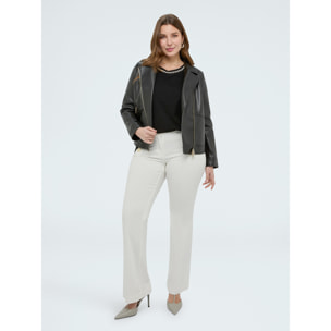 Fiorella Rubino - Camiseta de jersey de algodón con cristal - Negro