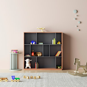 Estantería librería Nack melamina nogal-grafito 117x119x32 cm