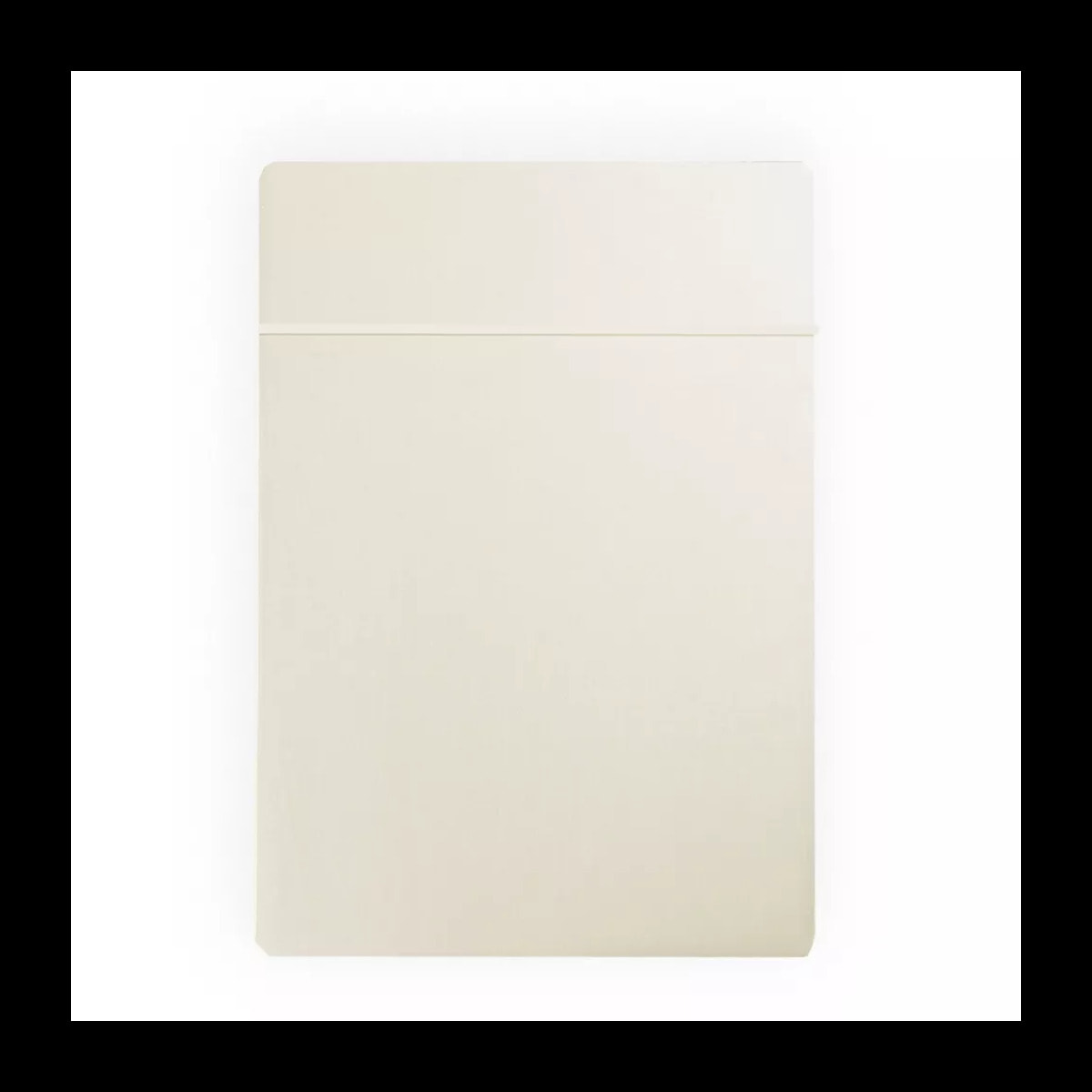 Drap plat satin de coton uni ivoire Ava uni angora
