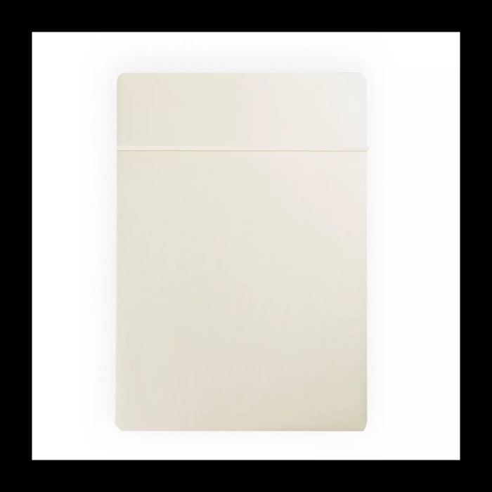Drap plat satin de coton uni ivoire Ava uni angora