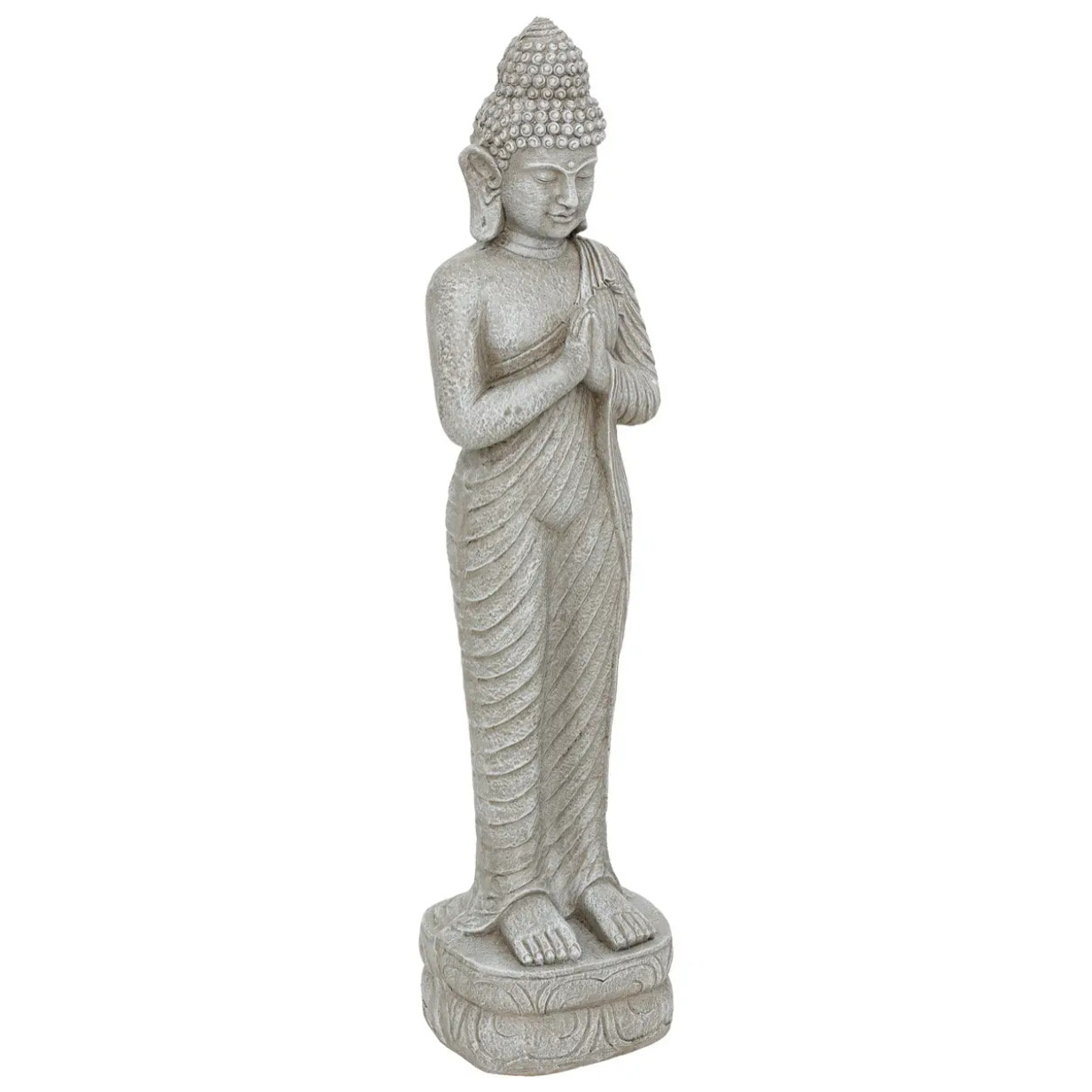 Bouddha déco extérieur Sakin H.100cm magnésie gris