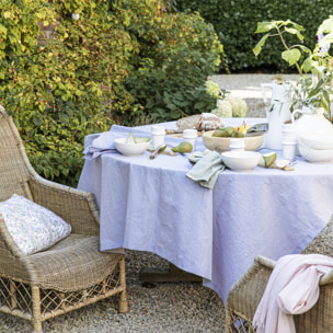 Nappe unie en lin, CHAMBRAY, Violet Lilas