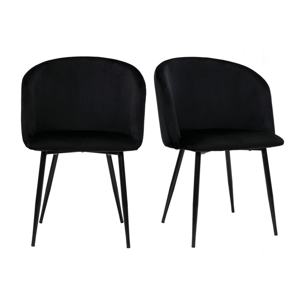Chaises design noires en tissu velours et métal (lot de 2) VANITY