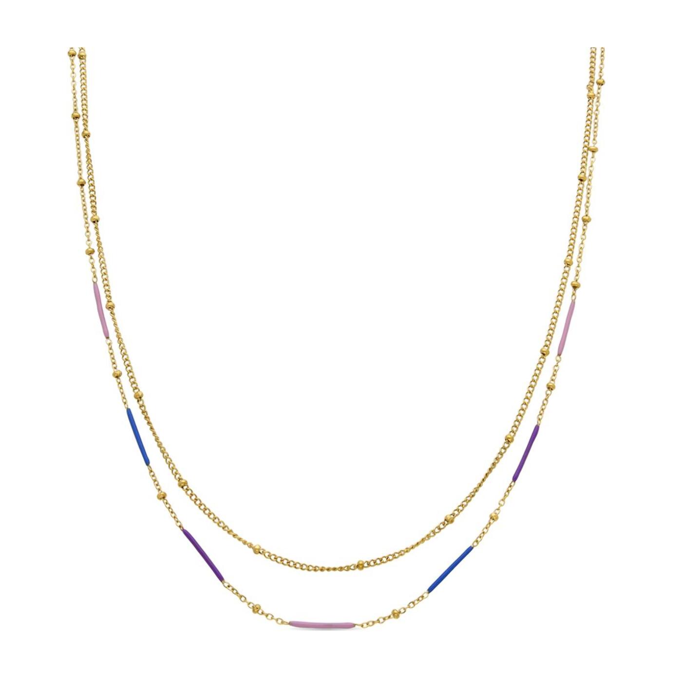 Collar con Lacado Multicolor acabado oro 18k