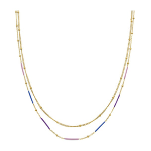 Collar con Lacado Multicolor acabado oro 18k