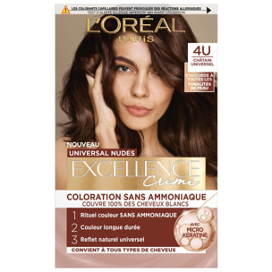 L'Oréal Paris Excellence crème Universal nudes Coloration 4 Châtain