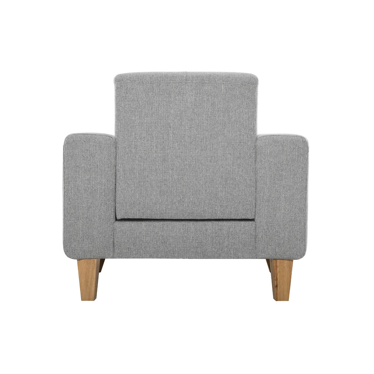 Fauteuil scandinave en tissu gris et bois clair FJORD